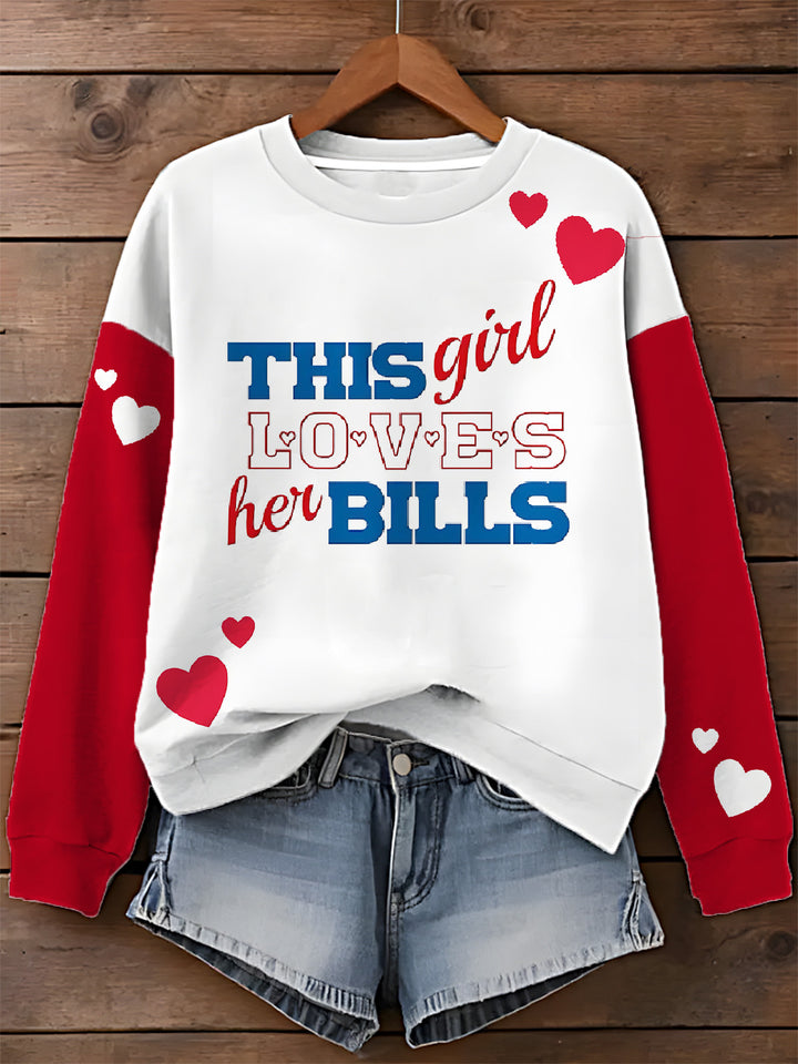 Buffalo Bills Football Printed Long Sleeve Casual Top