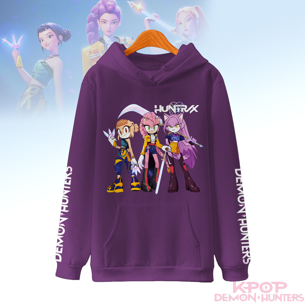 Demon Hunters Huntrix Loose Fit Hooded Sweatshirt With Pockets