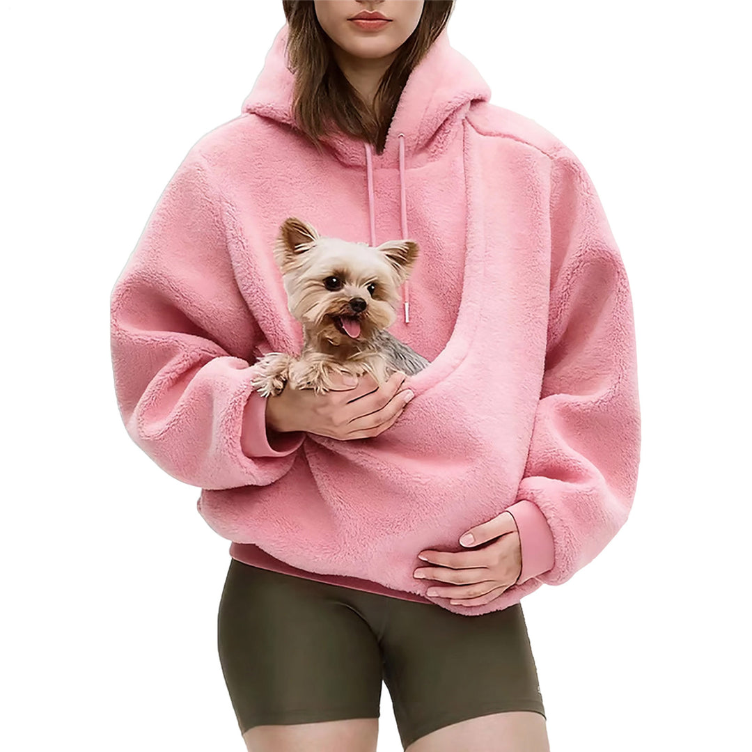 Pet Carrier Hoodie Fuzzy Solid Color Puppy Kitten Cat Holder Carriers Hoodies with Pocket for Home Sofa upgrade