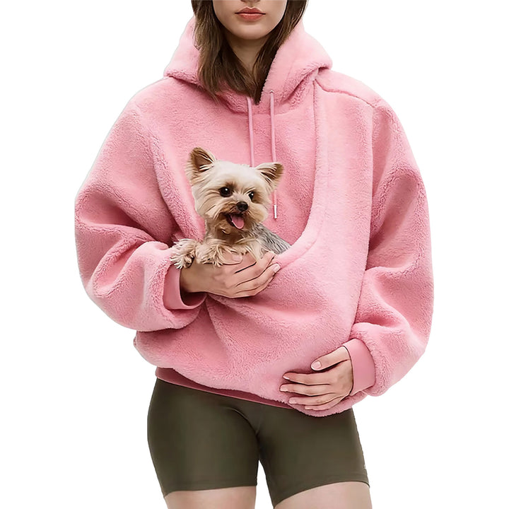 Pet Carrier Hoodie Fuzzy Solid Color Puppy Kitten Cat Holder Carriers Hoodies with Pocket for Home Sofa upgrade