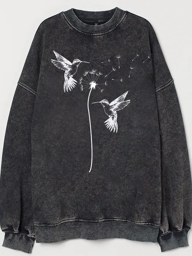 Women's Two Flying Birds Vintage Animal Vintage Sweatshirt