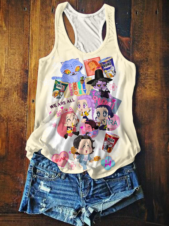 Demon Hunters Printed Casual Tank Top