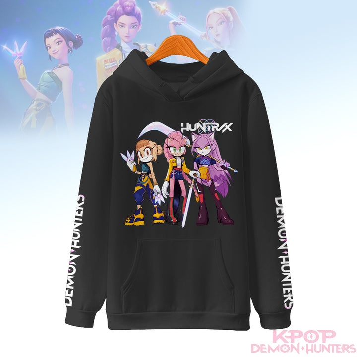 Demon Hunters Huntrix Loose Fit Hooded Sweatshirt With Pockets