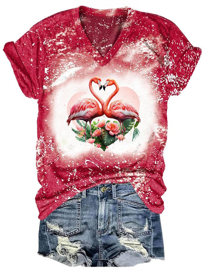 Women's Flamingo Tie Dye T-Shirt