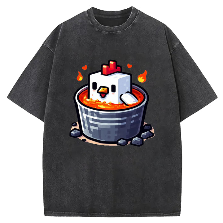 Fun Lava Chicken Retro T-shirt