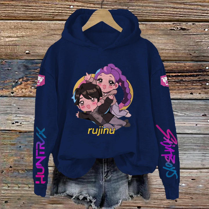 Demon Hunters Fun Cartoon Long Sleeve Printed Hoodie