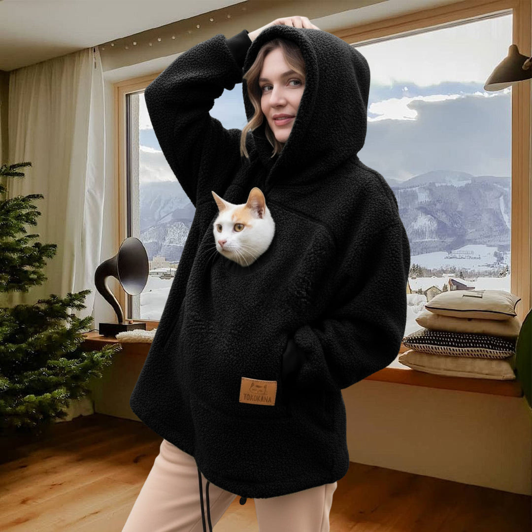 Pet Care Hoodie Long Sleeve Warm Fall Winter Pullover Sweatshirt with Dog Pouch for Outdoor Dog Walking excitement