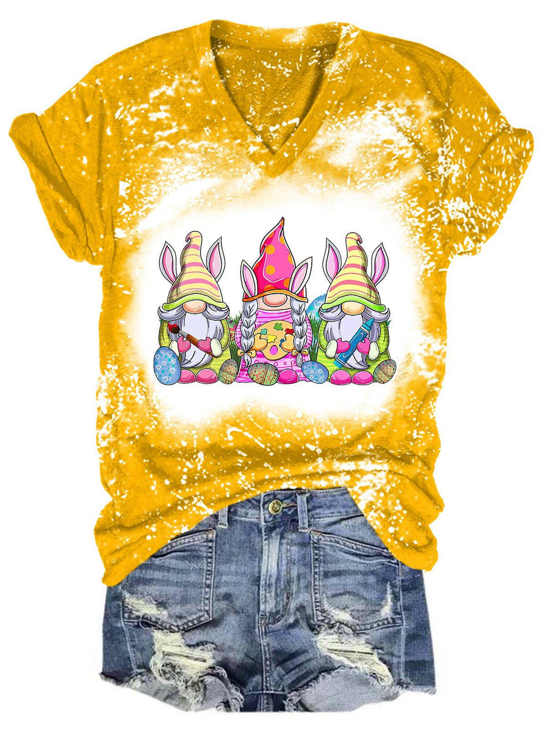 Women's Gnome Easter Short Sleeve Top