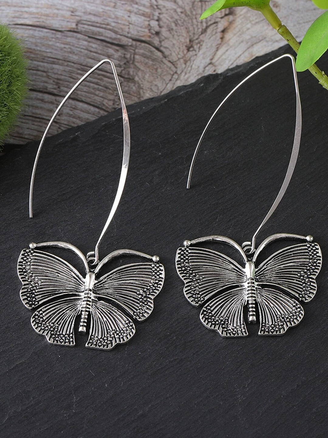 Vintage Butterfly Simple Earrings Metal Distressed Earrings