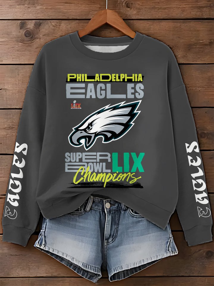 Philadelphia Eagles Printed Long Sleeve Casual Top