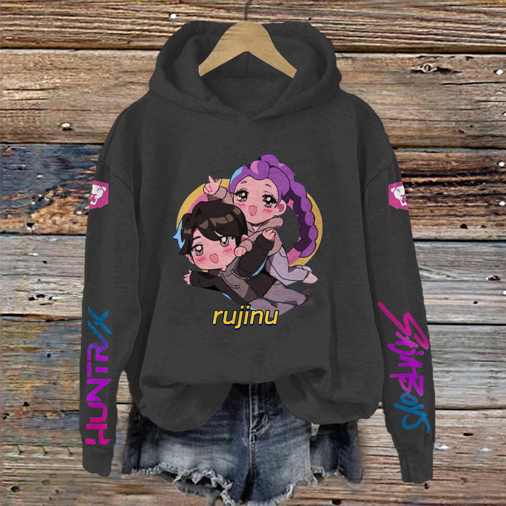 Demon Hunters Fun Cartoon Long Sleeve Printed Hoodie