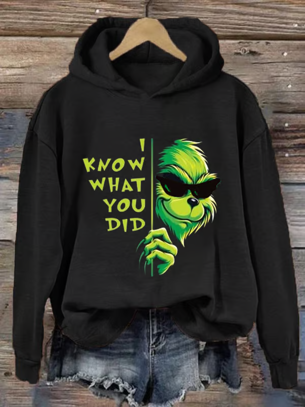 I Know What You Did Funny Christmas Printed Hoodie