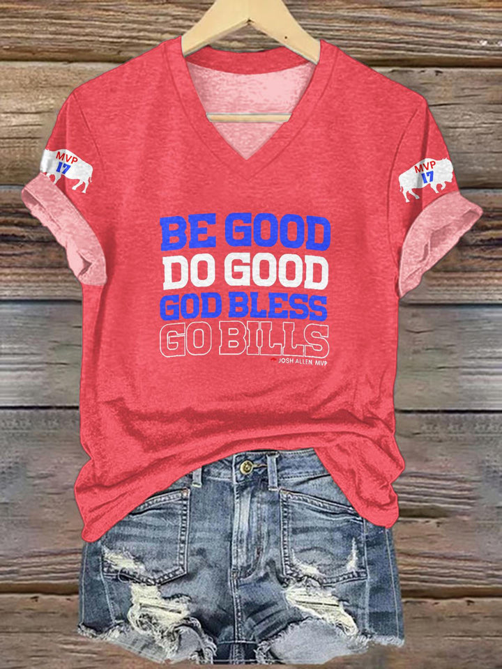 Sei gut, tu Gutes, Josh Allen MVP T-Shirt mit V-Ausschnitt 
