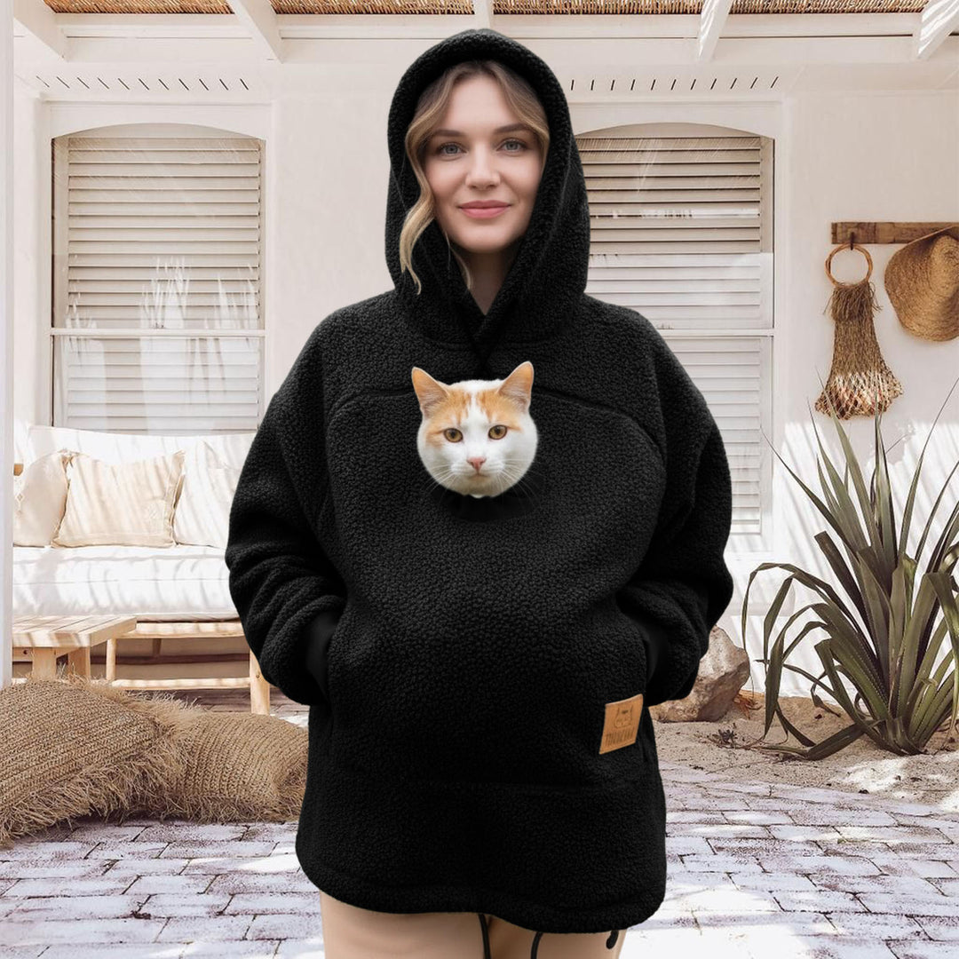 Pet Care Hoodie Long Sleeve Warm Fall Winter Pullover Sweatshirt with Dog Pouch for Outdoor Dog Walking excitement