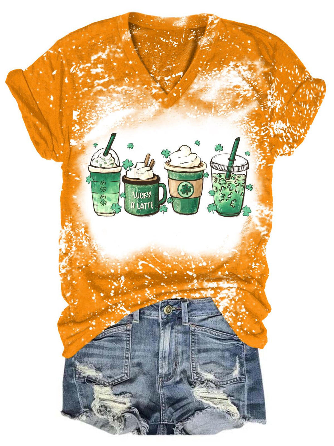 Women's Coffee Print St. Patrick's Day T-Shirt