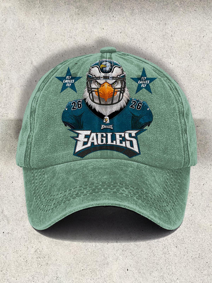 Eagles Team Sports Game Print Curved Brim Baseball Cap