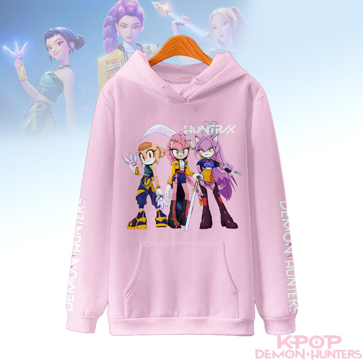 Demon Hunters Huntrix Loose Fit Hooded Sweatshirt With Pockets