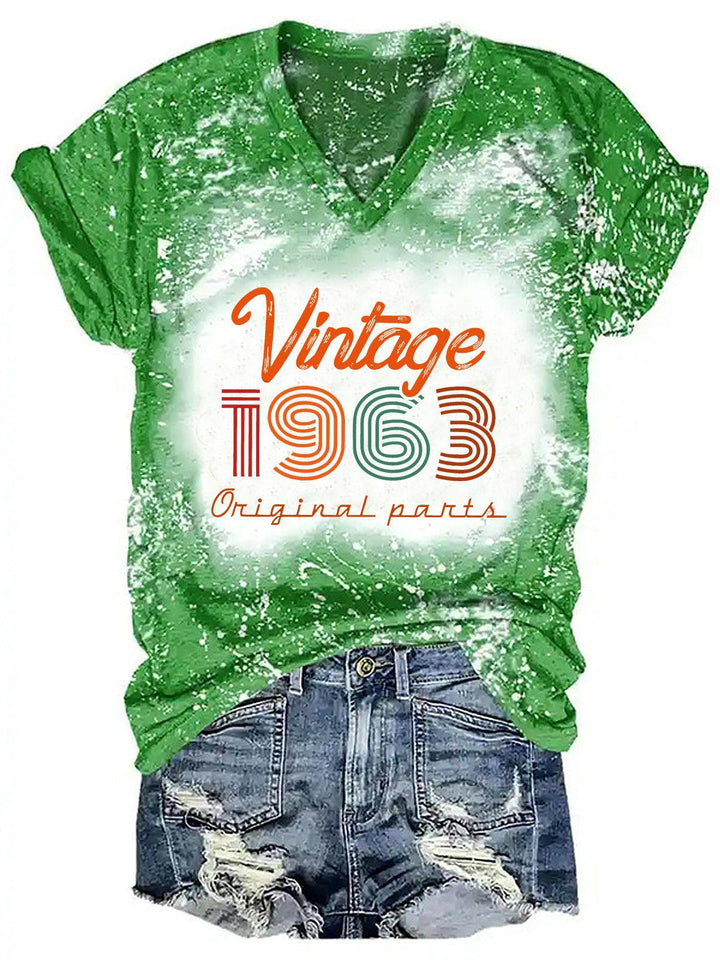 Vintage 1963 Birthday Tie-Dye Print Casual T-Shirt