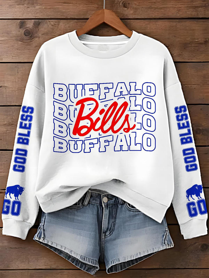 Buffalo Bills Printed Long Sleeve Casual Top