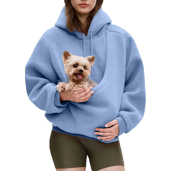 Pet Carrier Hoodie Fuzzy Solid Color Puppy Kitten Cat Holder Carriers Hoodies with Pocket for Home Sofa upgrade