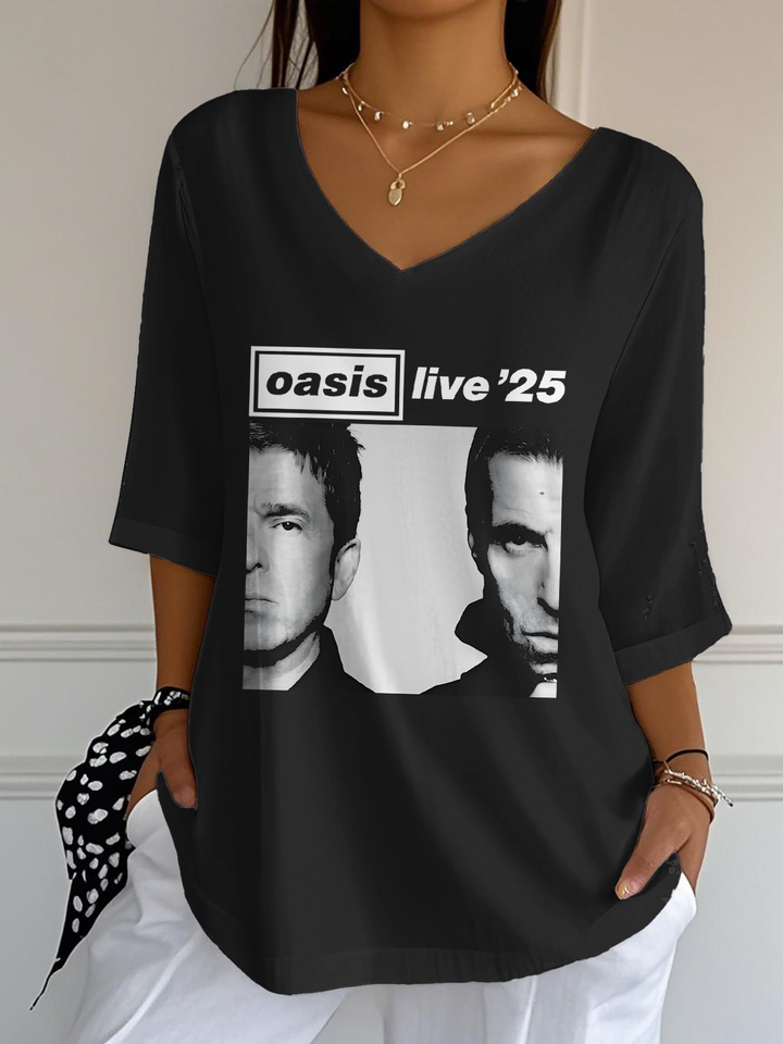 Oasis 2025 Tour Ladies Loose Short Sleeve T-shirt