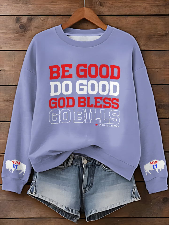Be Good Do Good Josh Allen MVP Bedrucktes, langärmliges Freizeitoberteil 