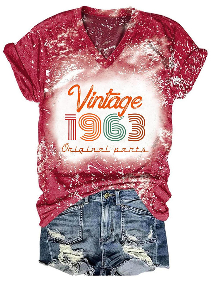 Vintage 1963 Birthday Tie-Dye Print Casual T-Shirt