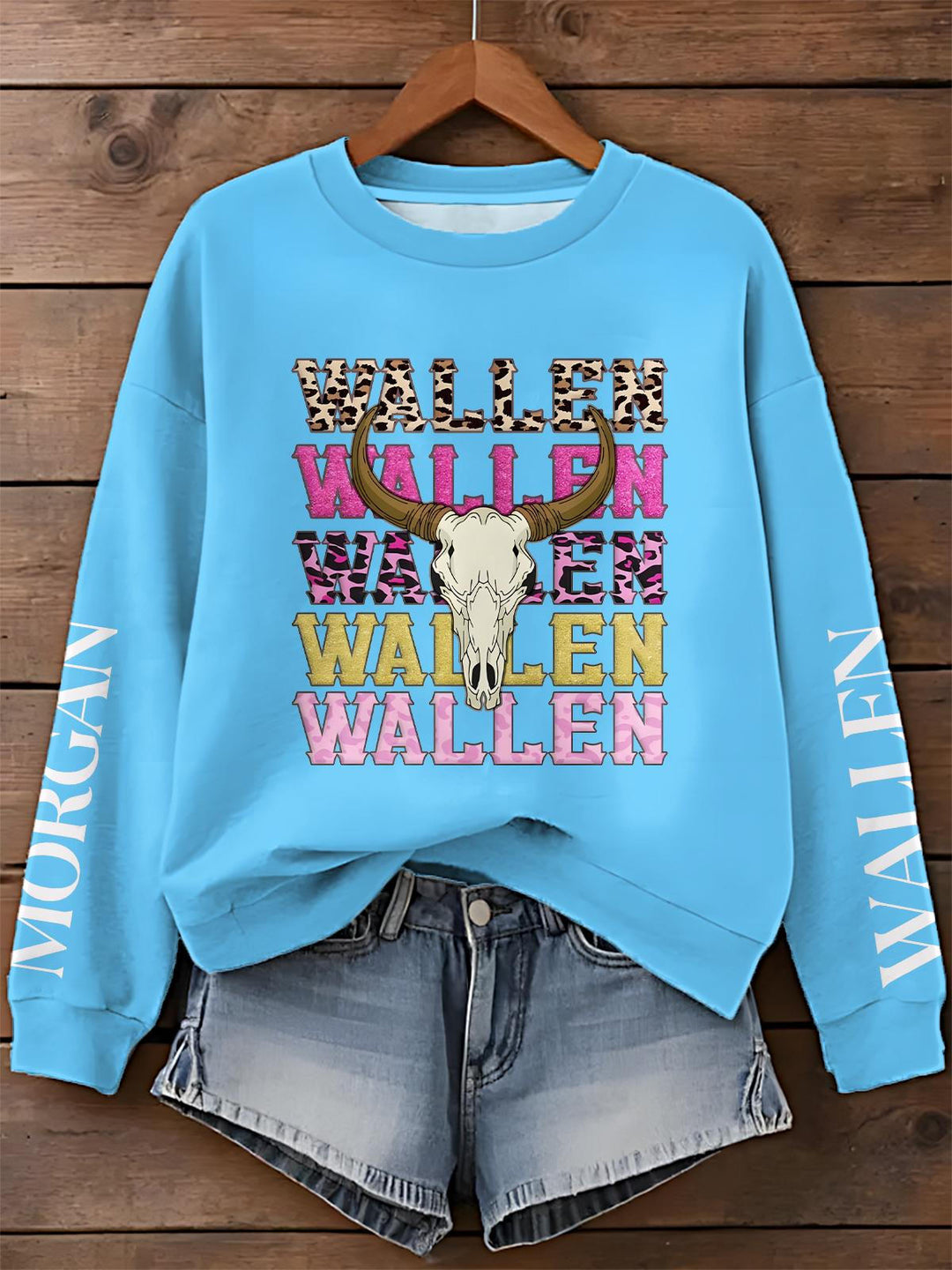 Morgan Wallen Printed Long Sleeve Casual Top