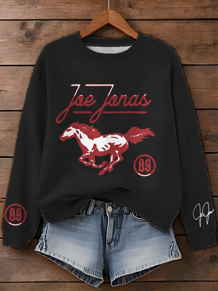 Jonas Brothers Retro Printed Long Sleeve Casual Top