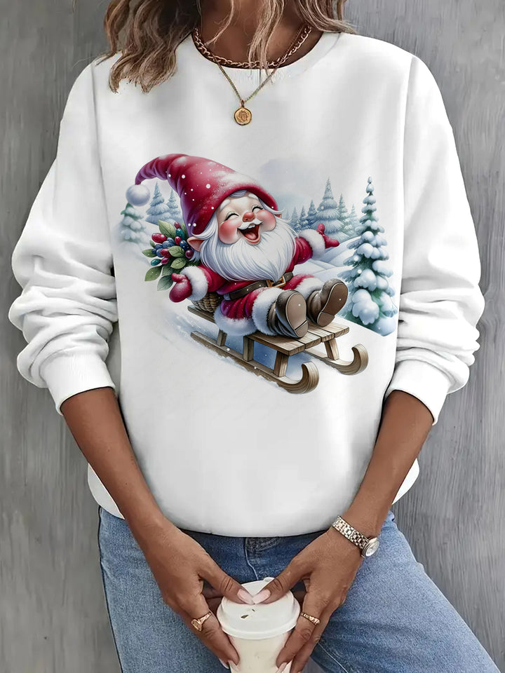 Christmas Gnome Long Sleeve Casual Top