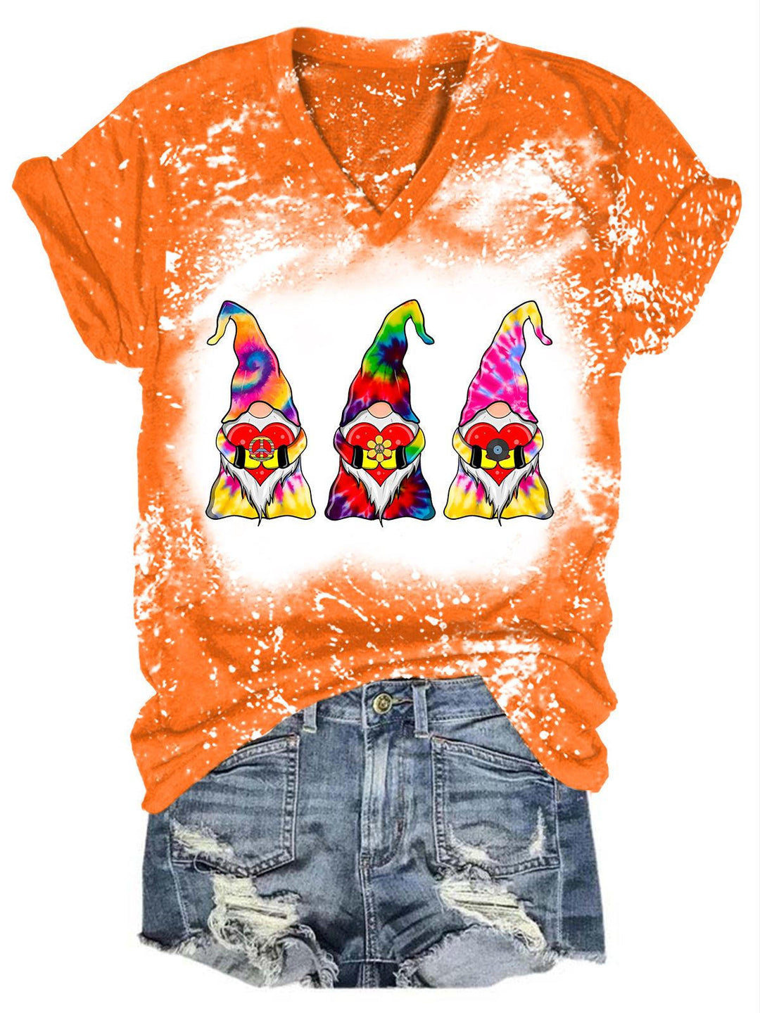 Casual Tie Dye Gnome Hippie T-Shirt