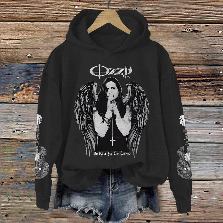 Ozzy Osbourne Long Sleeve Printed Hoodie