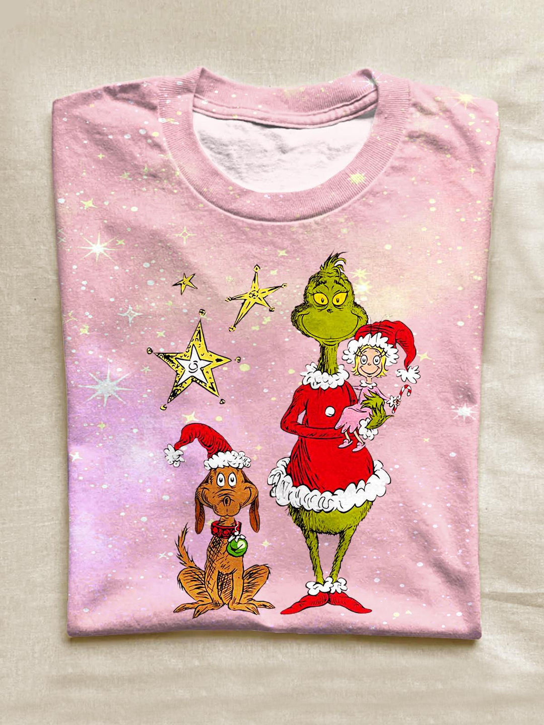 Women's Vintage Christmas Friends Crew Neck T-shirt