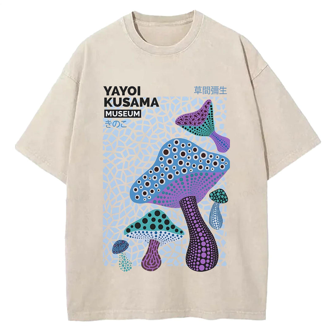 Yayoi Kusama Mushroom Art Paint Retro T-shirt