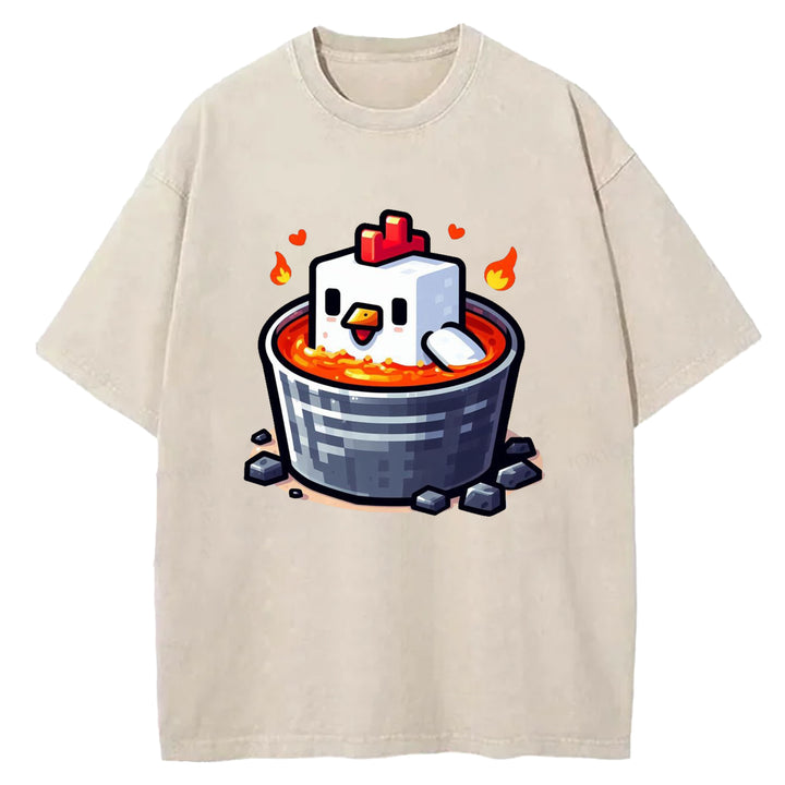 Fun Lava Chicken Retro T-shirt