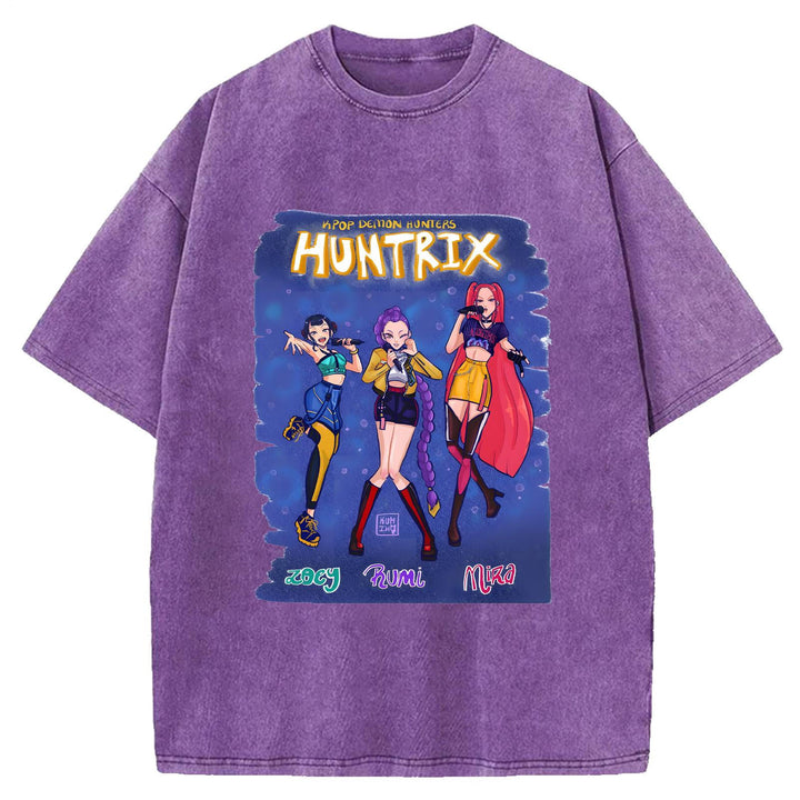 Demon Hunter Washed Cotton Crew Neck T-Shirt