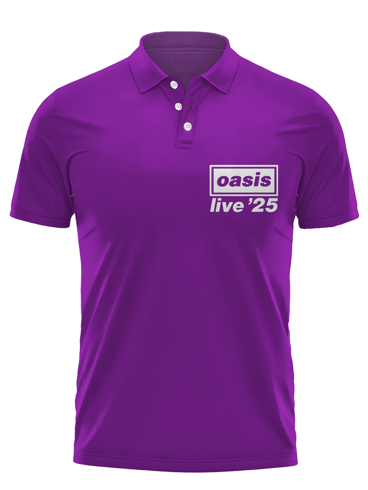 Oasis Concert 2025 Men's Short Sleeve Button Polo Shirt