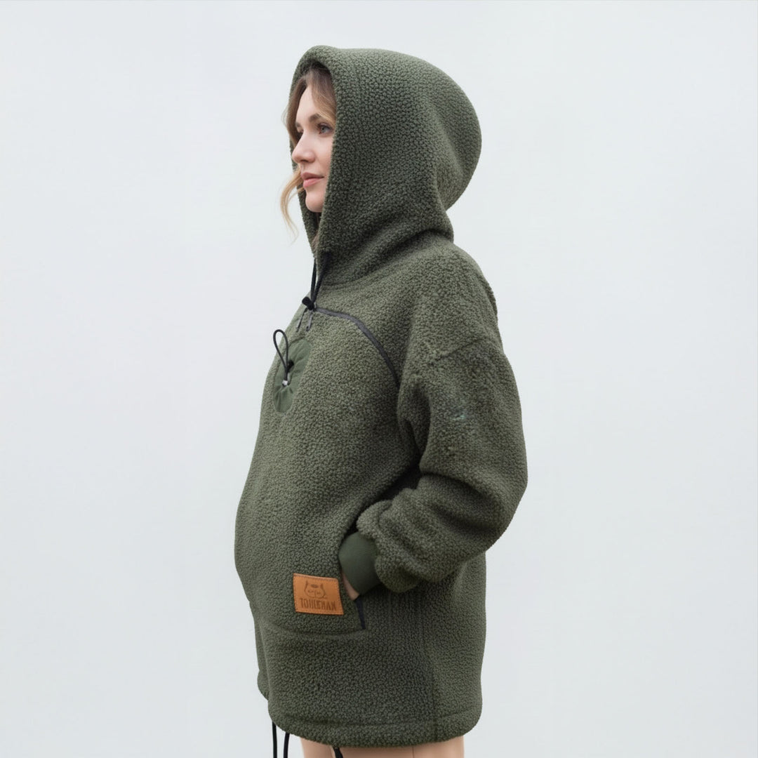 Pet Care Hoodie Long Sleeve Warm Fall Winter Pullover Sweatshirt with Dog Pouch for Outdoor Dog Walking excitement