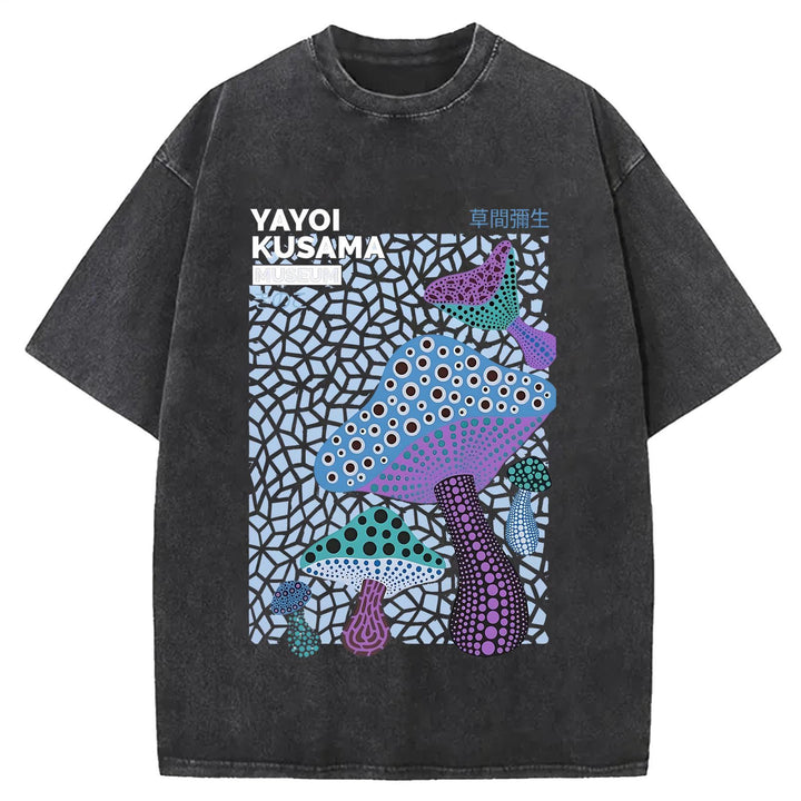 Yayoi Kusama Mushroom Art Paint Retro T-shirt