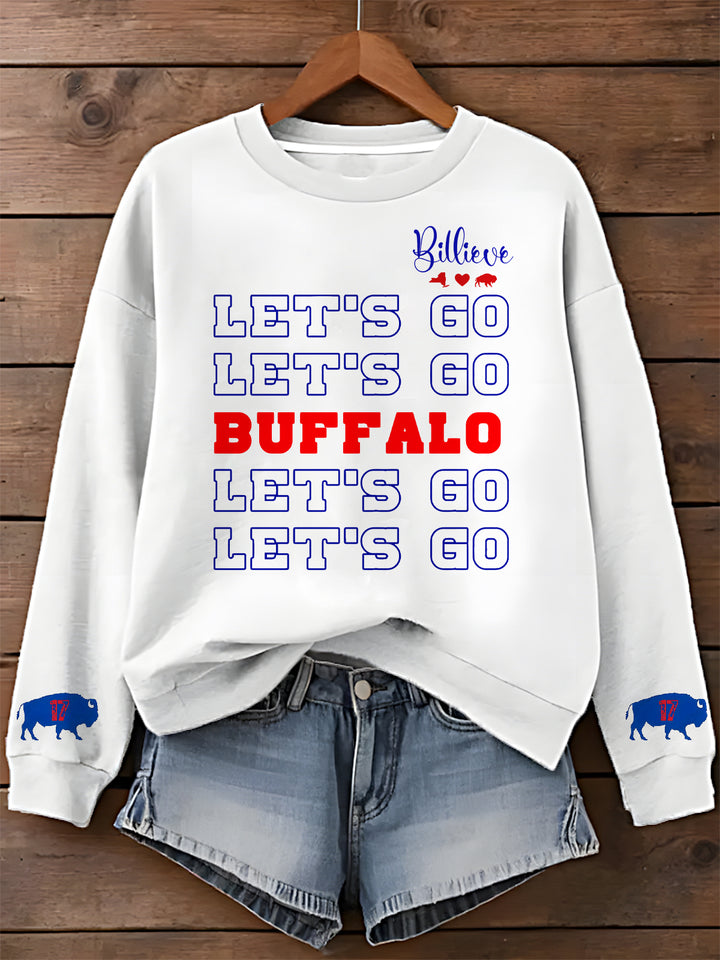 Buffalo Bills Football Printed Long Sleeve Casual Top