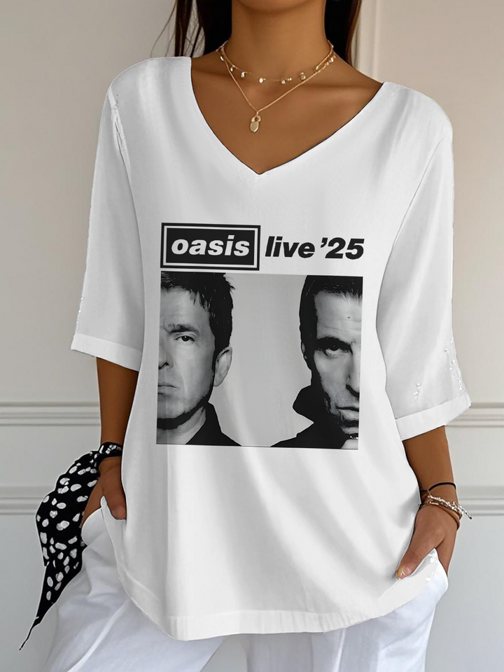 Oasis 2025 Tour Ladies Loose Short Sleeve T-shirt