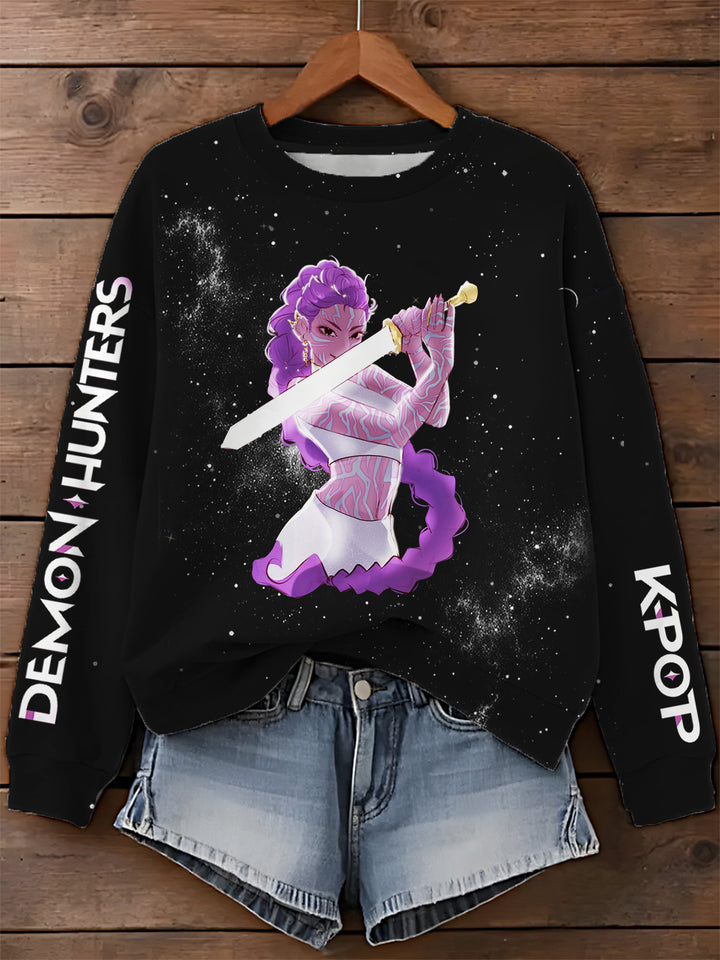 Demon Hunter RUMI Printed Long Sleeve Casual Top