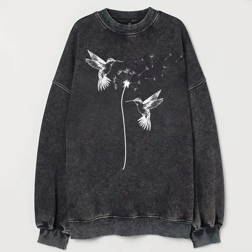 Women's Two Flying Birds Vintage Animal Vintage Sweatshirt