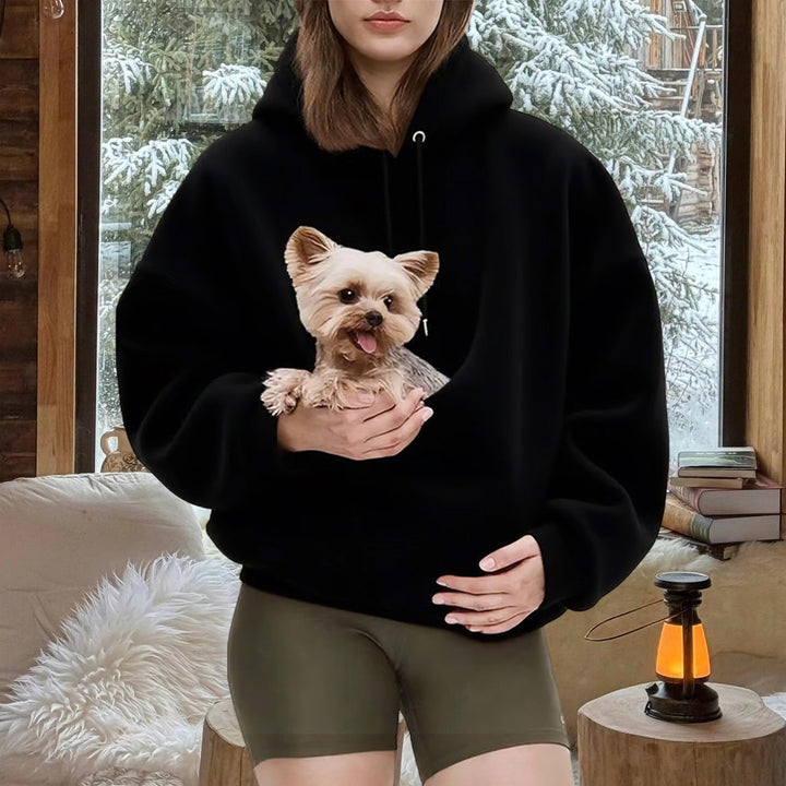 Pet Carrier Hoodie Fuzzy Solid Color Puppy Kitten Cat Holder Carriers Hoodies with Pocket for Home Sofa upgrade