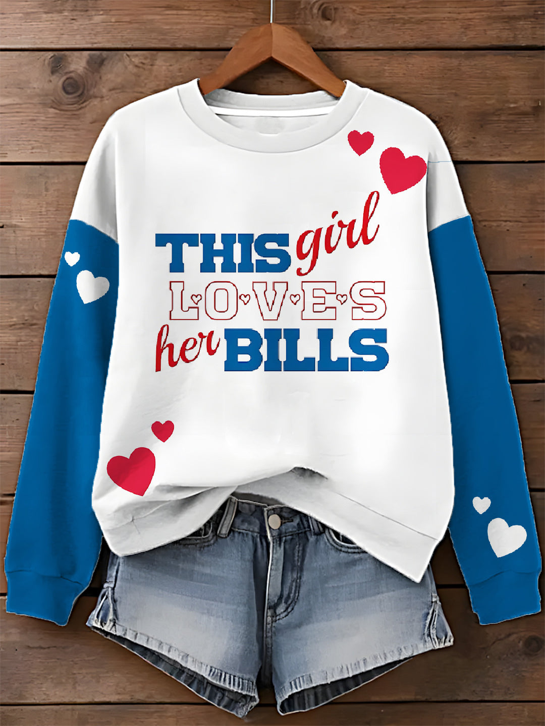 Buffalo Bills Football Printed Long Sleeve Casual Top
