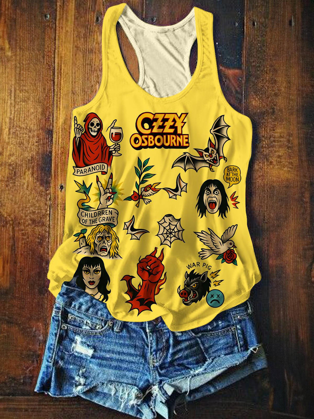 Ozzy Osbourne Printed Casual Tank Top