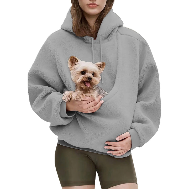 Pet Carrier Hoodie Fuzzy Solid Color Puppy Kitten Cat Holder Carriers Hoodies with Pocket for Home Sofa upgrade