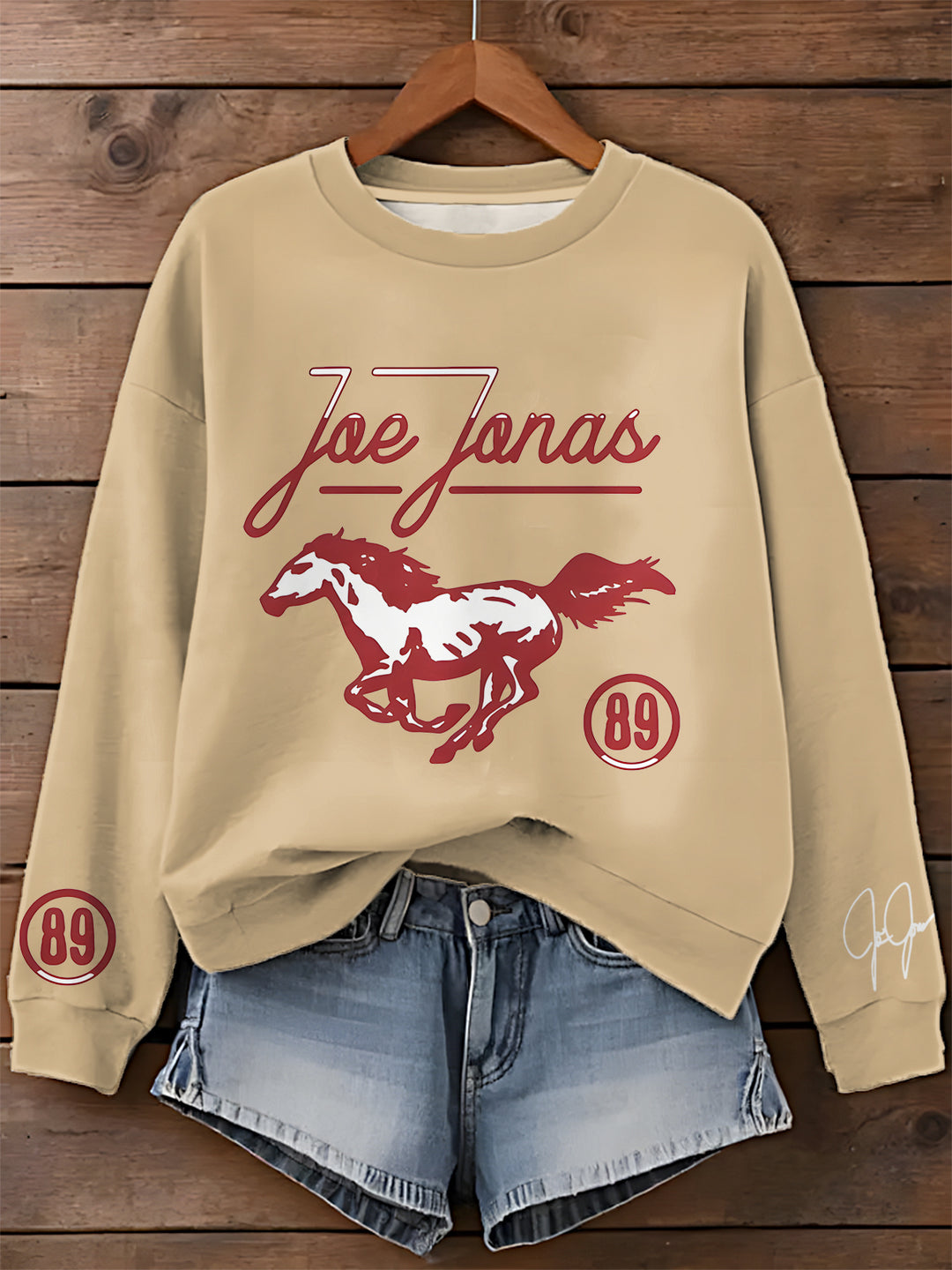 Jonas Brothers Retro Printed Long Sleeve Casual Top
