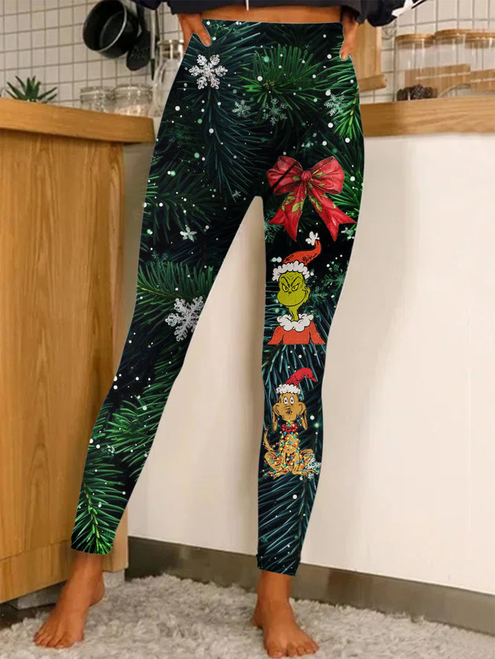 Christmas Classic Movie Characters Print Leggings