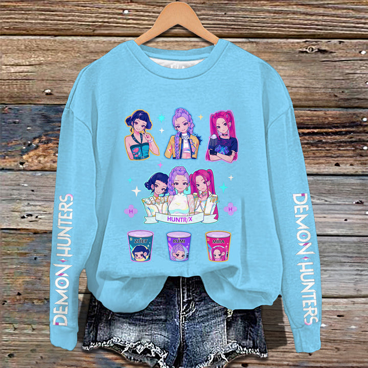 Demon Hunters Huntrix Printed Long Sleeve Casual Top